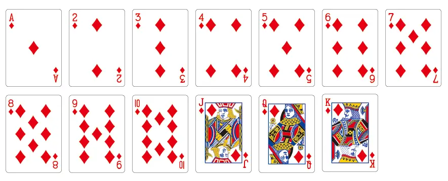 thirteen Diamond cards